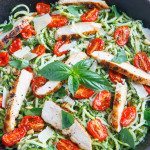 Pesto Zucchini Noodles with Roasted Tomatoes and Grilled Chicken 800 3602