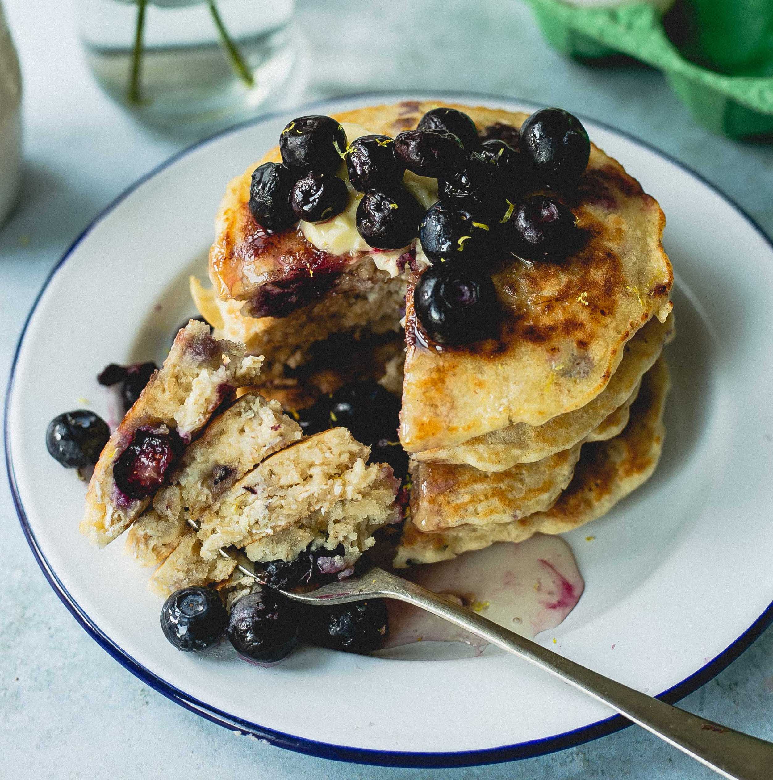 Blueberry and Lemon Buttermilk Pancakes