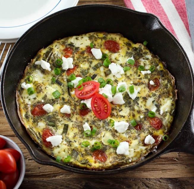 Low FODMAP Tomato and Leek Frittata