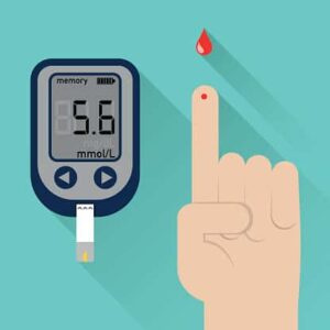 Blood glucose finger prick test