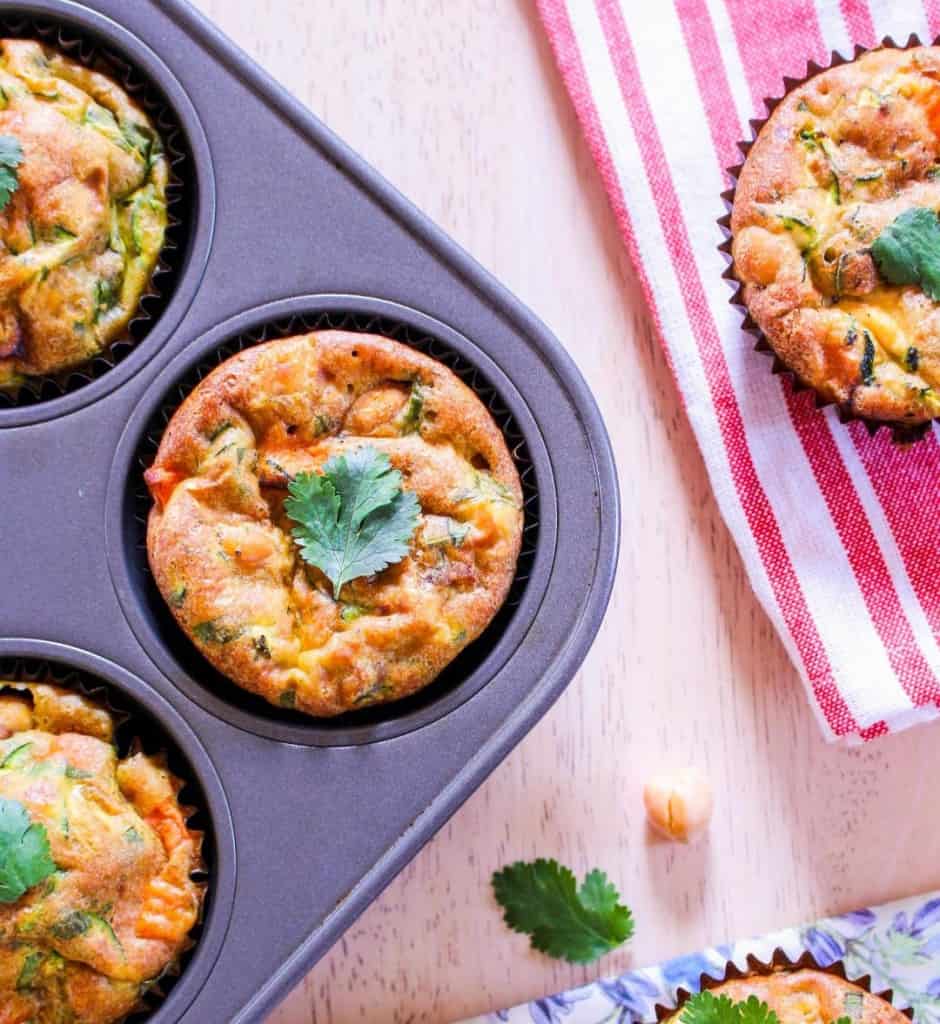 Curried carrot and chickpea frittatas 