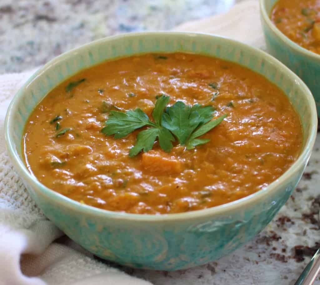 Lentil, squash and sweet potato stew