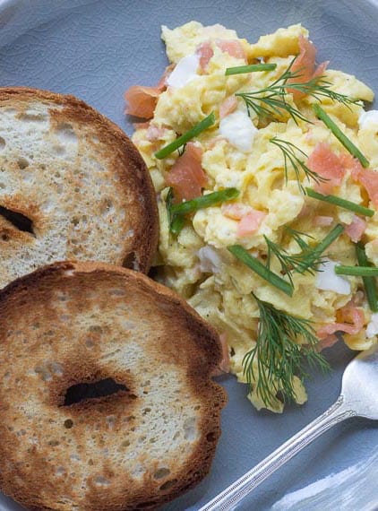 Scrambled Eggs with Smoked Salmon & Cream Cheese