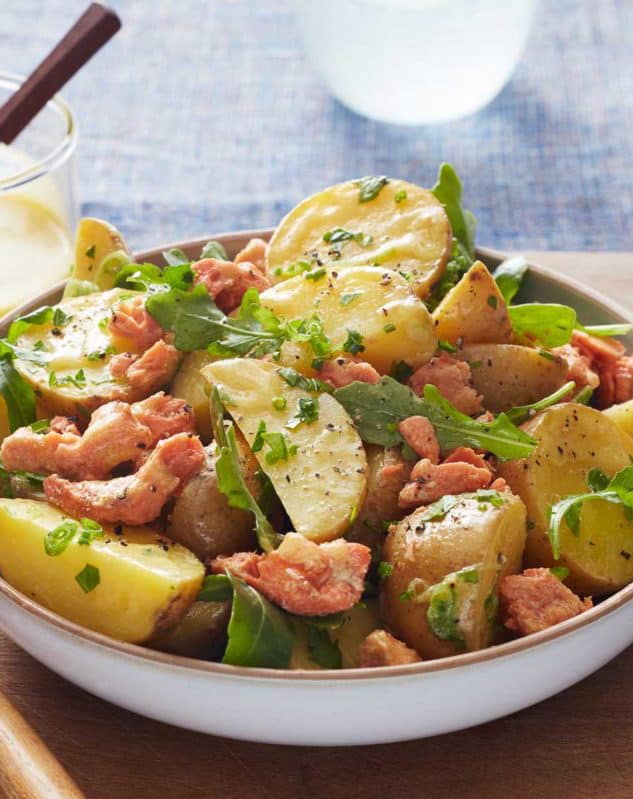 Warm Salmon and potato salad