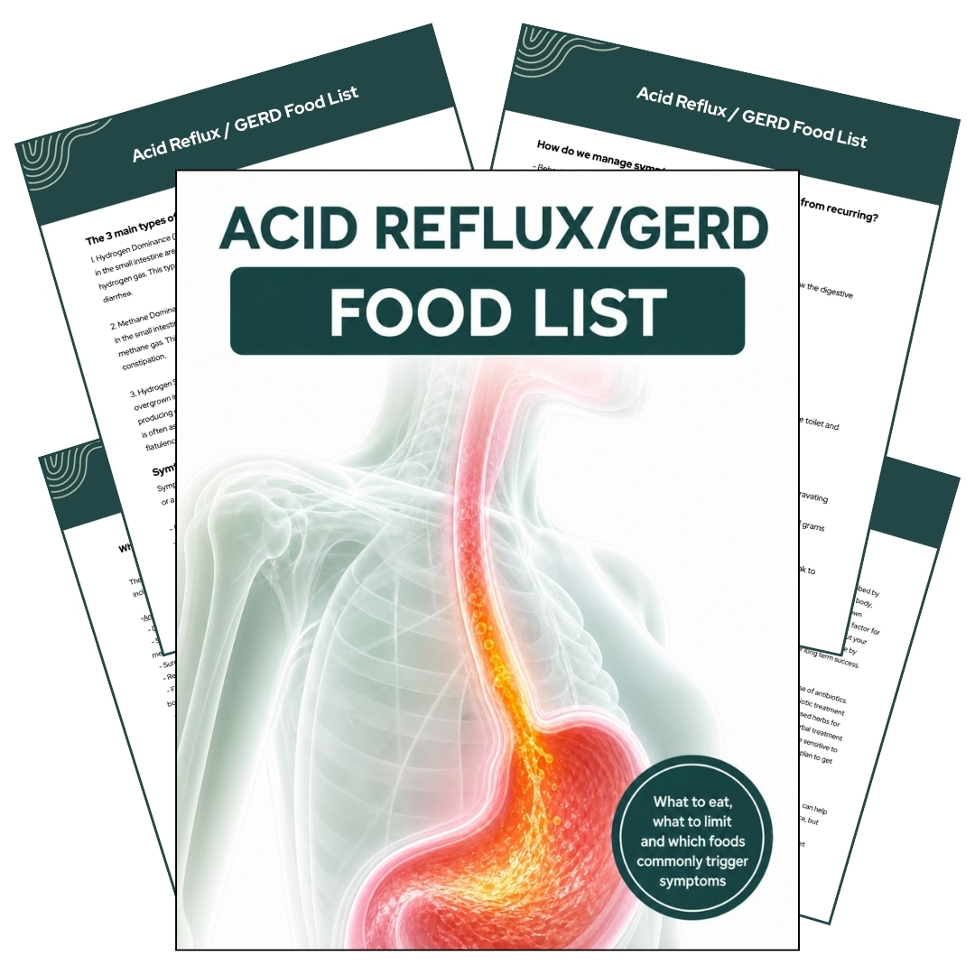 Acid Reflux and GERD Food List free guide mockup