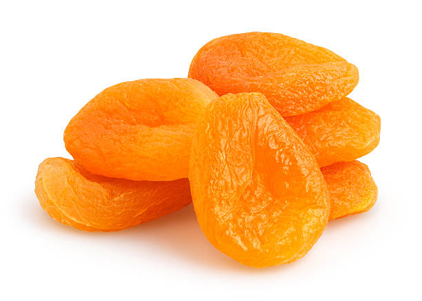 dried apricots isolated on white