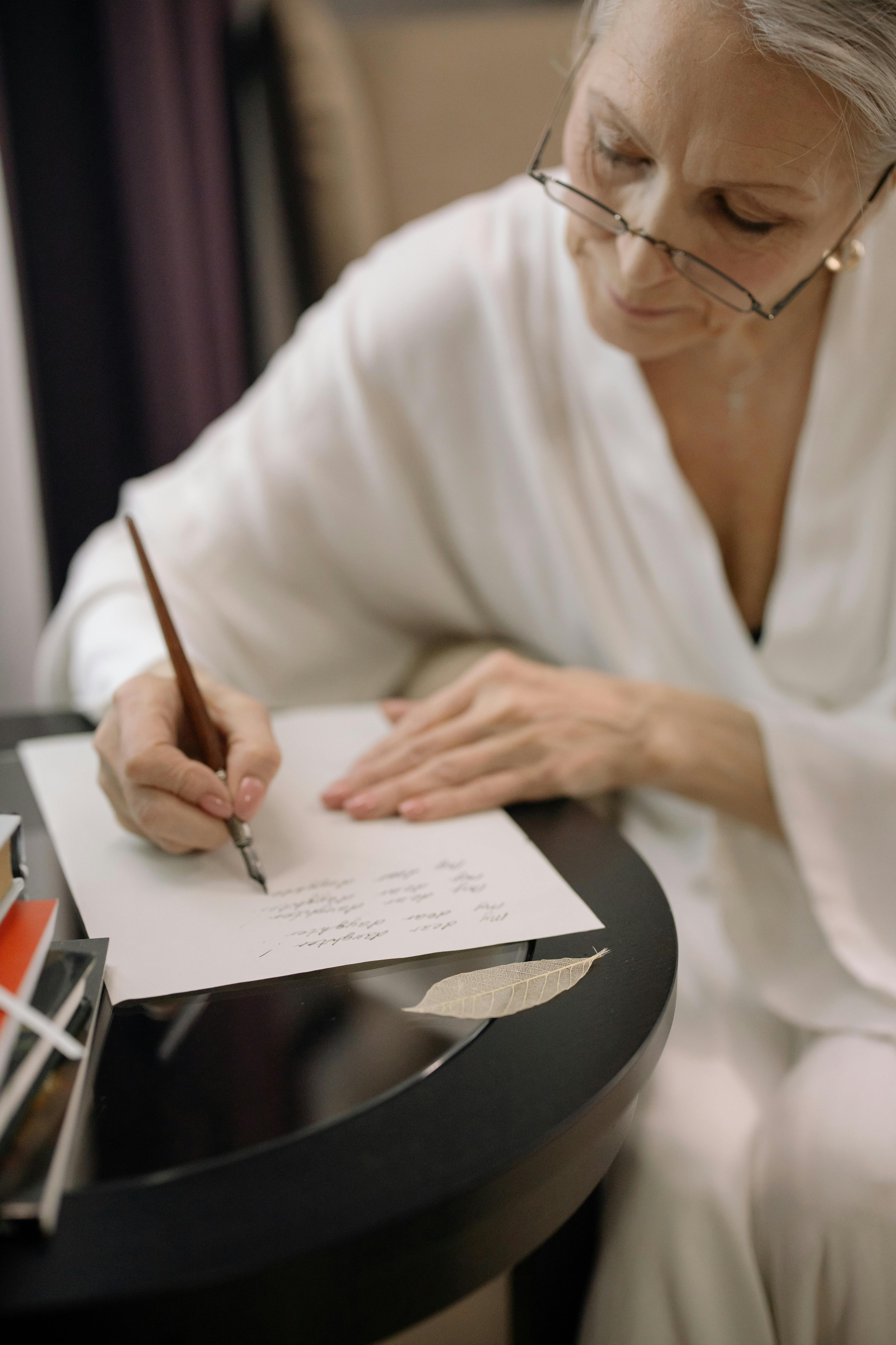 Image of an antimicrobial sitting on a table. old woman writing down what she ate for low FODMAP diet.